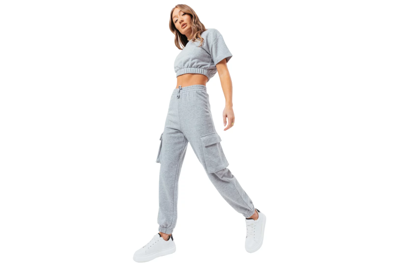 Justhype Sweat Crop T-Shirt-Cargo Joggers LABON004 Justhype Sweat Crop T-Shirt-Cargo Joggers LABON004