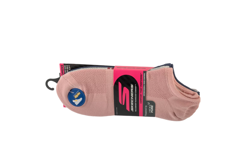Skechers 3pk Womens Microfiber Non Terry No Show S101720-HPKNV Skechers 3pk Womens Microfiber Non Terry No Show S101720-HPKNV