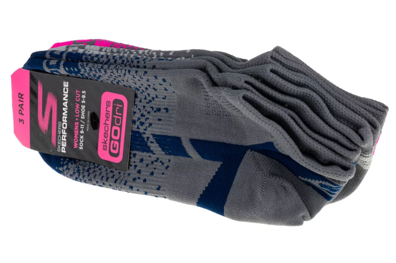 Skechers 3pk Womens Non Terry Low Cut S106751-DKGY Skechers 3pk Womens Non Terry Low Cut S106751-DKGY