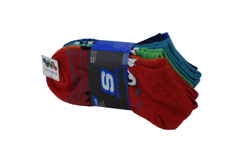 Skechers 6pk Boys Non Terry Low Cut Socks S115172-RDMT Skechers 6pk Boys Non Terry Low Cut Socks S115172-RDMT