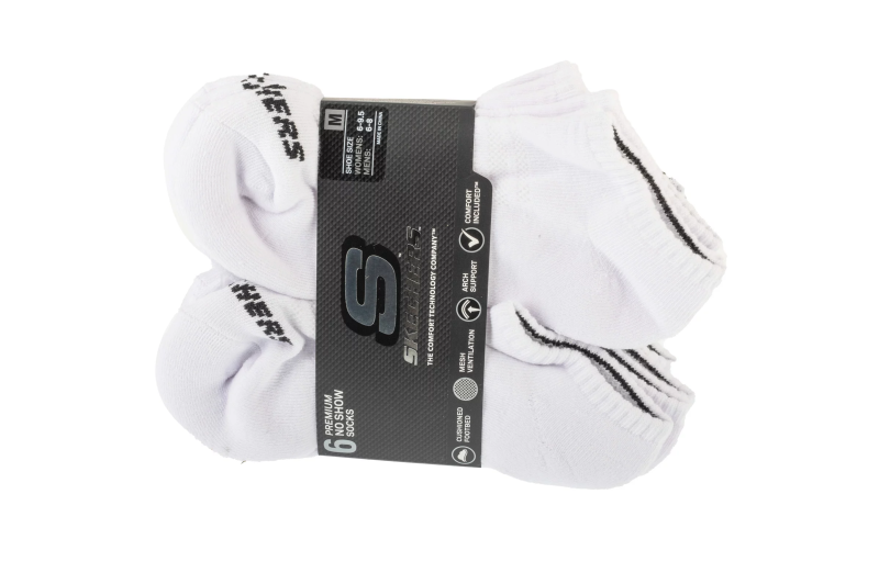 Skechers 6pk Core Lowcut Md Socks S118209-WHT Skechers 6pk Core Lowcut Md Socks S118209-WHT