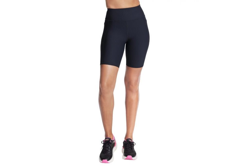 Skechers Go Flex Rib High Waisted 8 Inch Bike Short SH32-BLK Skechers Go Flex Rib High Waisted 8 Inch Bike Short SH32-BLK