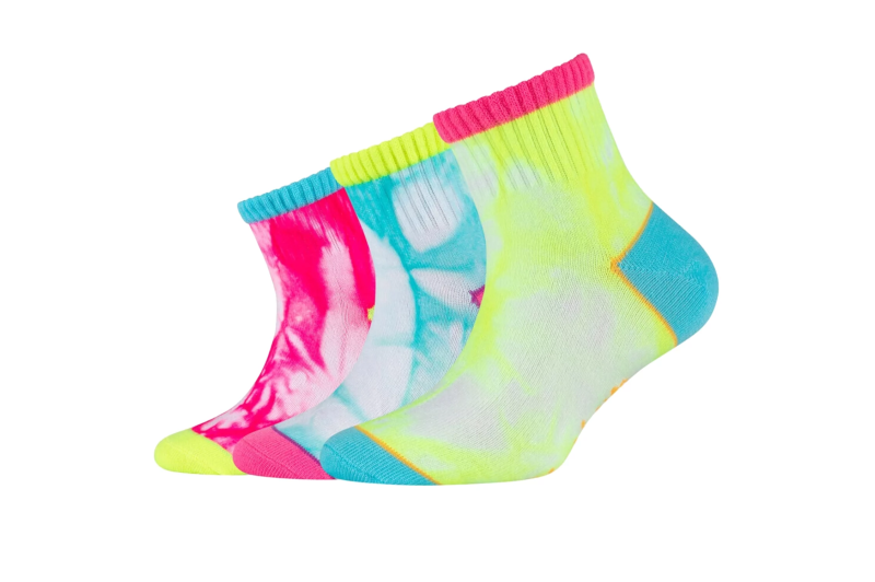 Skechers 3PPK Girls Casual Fancy Tie Die Socks SK41076-1001 Skechers 3PPK Girls Casual Fancy Tie Die Socks SK41076-1001