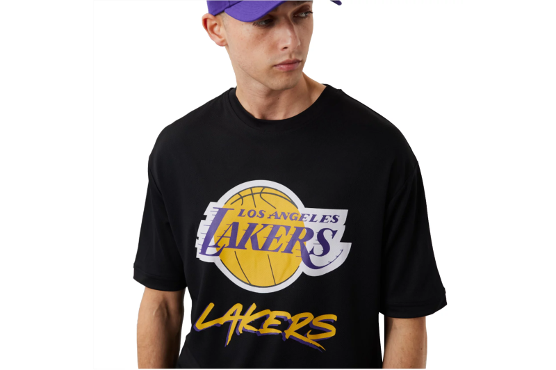 New Era NBA Los Angeles Lakers Script Mesh Tee 60284737 New Era NBA Los Angeles Lakers Script Mesh Tee 60284737