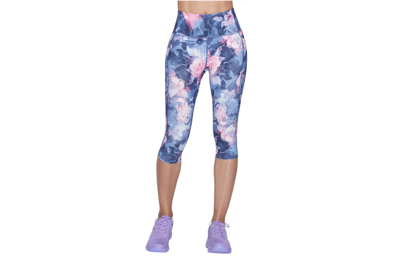 Skechers Go Walk High Waisted Summer Rose Capri Leggins CP1-NVHP Skechers Go Walk High Waisted Summer Rose Capri Leggins CP1-NVHP