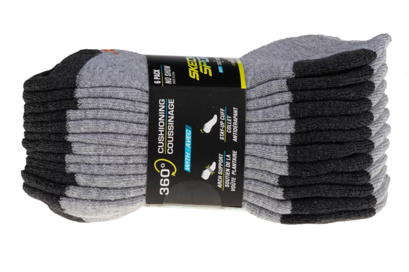 Skechers Boys 6pk No Show Socks S108264-GRY Skechers Boys 6pk No Show Socks S108264-GRY