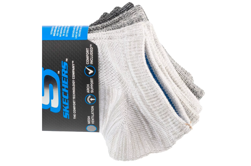Skechers 6pk Boys No Terry Socks S112222-GRY Skechers 6pk Boys No Terry Socks S112222-GRY