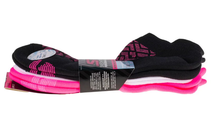 Skechers 3pk Womens 1/2 Terry Low Cut Socks S115103-BKPK Skechers 3pk Womens 1/2 Terry Low Cut Socks S115103-BKPK