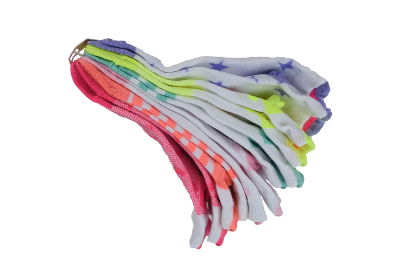Skechers Girls 6pk3D Heart Low Cut S116502-MULT Skechers Girls 6pk3D Heart Low Cut S116502-MULT
