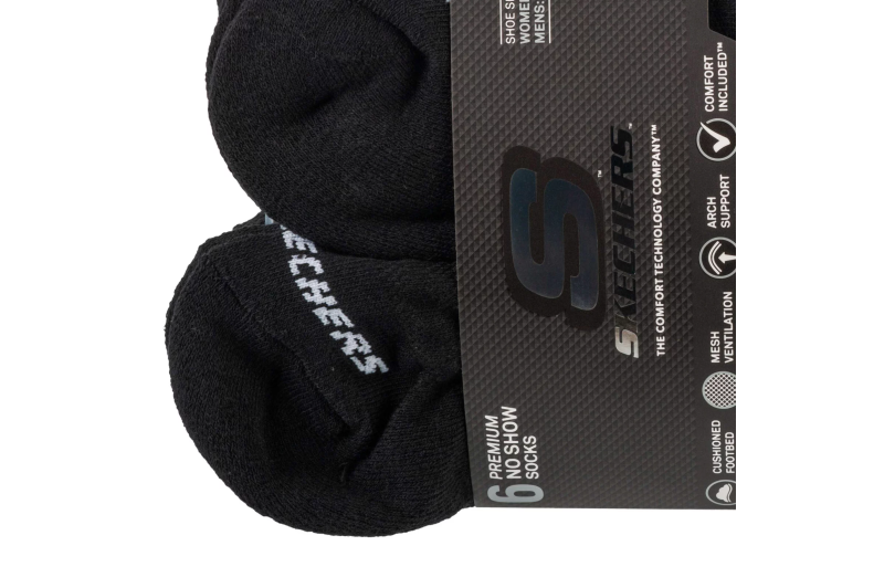 Skechers 6pk Core Lowcut Lg Socks S118209-BLK Skechers 6pk Core Lowcut Lg Socks S118209-BLK