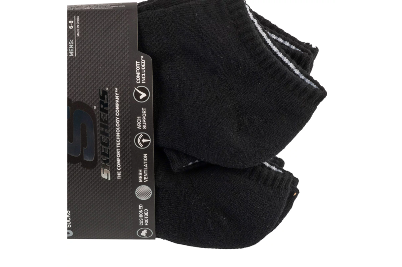 Skechers 6pk Core Lowcut Lg Socks S118209-BLK Skechers 6pk Core Lowcut Lg Socks S118209-BLK