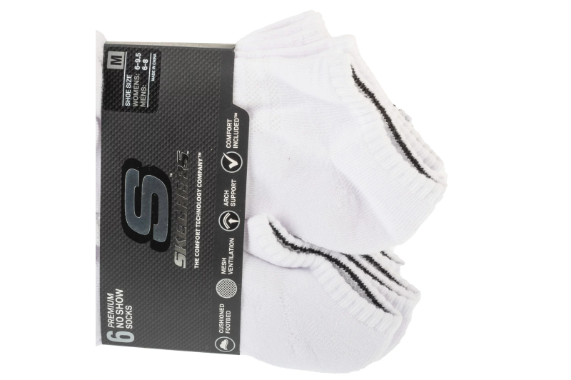 Skechers 6pk Core Lowcut Md Socks S118209-WHT Skechers 6pk Core Lowcut Md Socks S118209-WHT