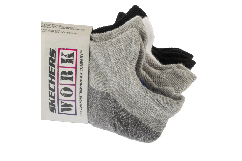 Skechers 3pk Work Lowcut Womens Socks S119052-GRBK Skechers 3pk Work Lowcut Womens Socks S119052-GRBK