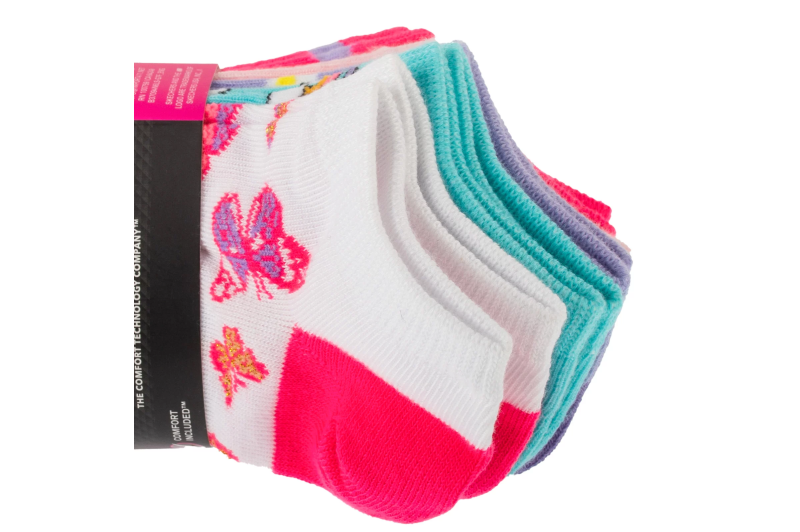 Skechers 6pk Girls Butterfly Socks S601234-MULT Skechers 6pk Girls Butterfly Socks S601234-MULT