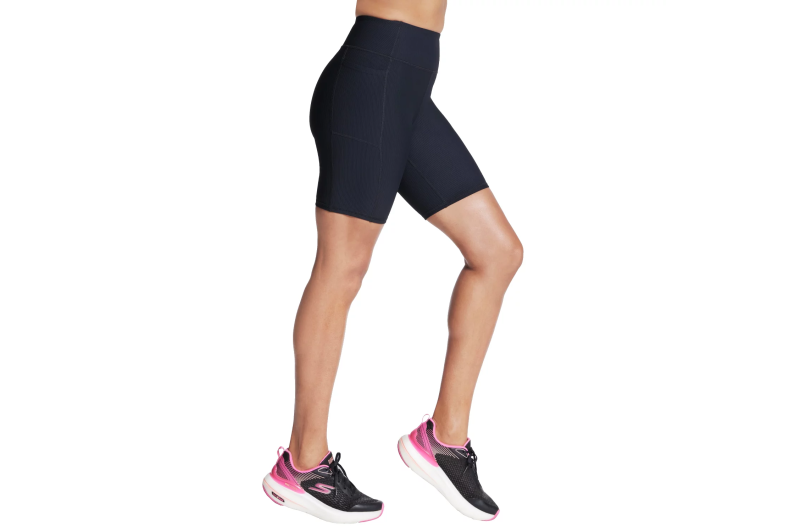 Skechers Go Flex Rib High Waisted 8 Inch Bike Short SH32-BLK Skechers Go Flex Rib High Waisted 8 Inch Bike Short SH32-BLK