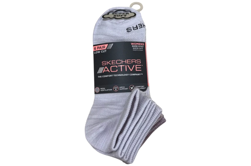 Skechers 6pk Womens Non Terry Low Cut Socks S108498-PNK Skechers 6pk Womens Non Terry Low Cut Socks S108498-PNK