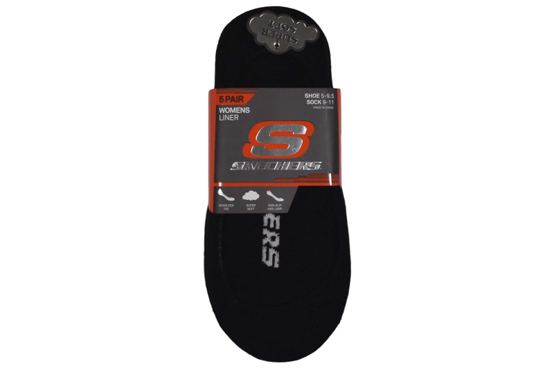 Skechers 5pk Womens Non Terry Socks S110703-BLK Skechers 5pk Womens Non Terry Socks S110703-BLK