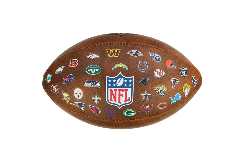 Wilson NFL Official Throwback 32 Team Logo Ball WTF1758XBNF32 Wilson NFL Official Throwback 32 Team Logo Ball WTF1758XBNF32